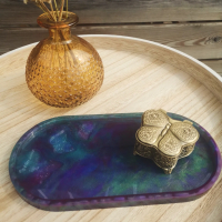 Plankje van epoxy met vlinders